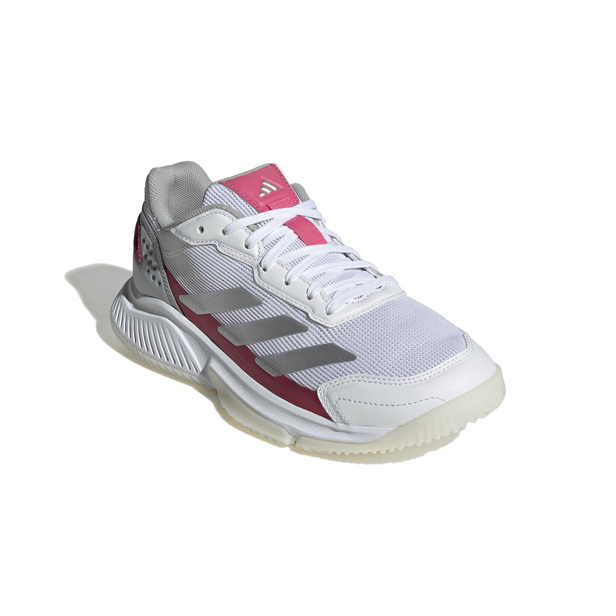 adidas Mujer Courtquick W Padel, Cloud White/Silver Metallic/Lucid Pink, 38 2/3 EU