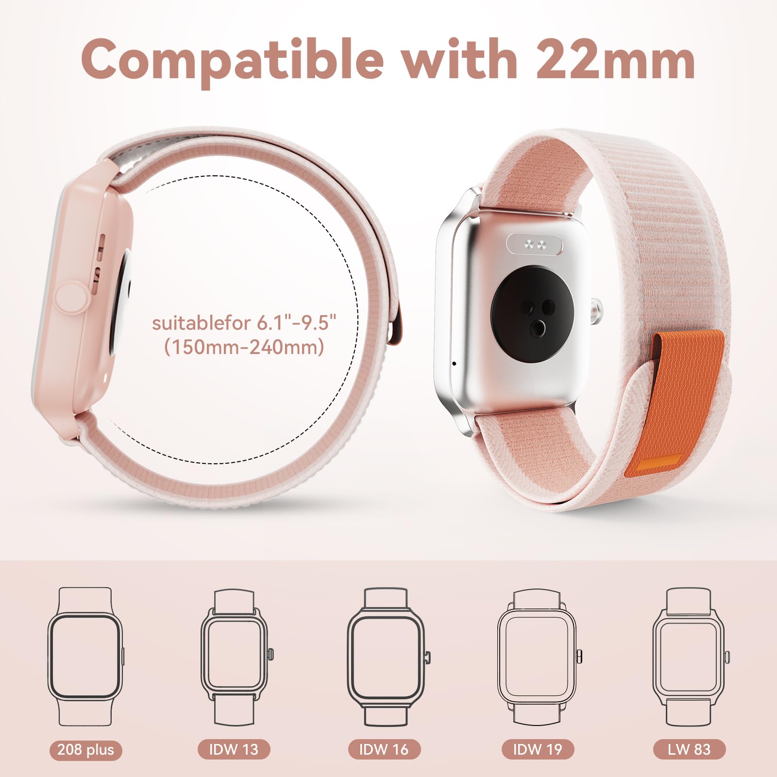 22 Mm Edelstahl-Armband Für Tensky ID208 Plus Smartwatch – Verstellbar, Kompatibel Mit Quican IDW208 Plus