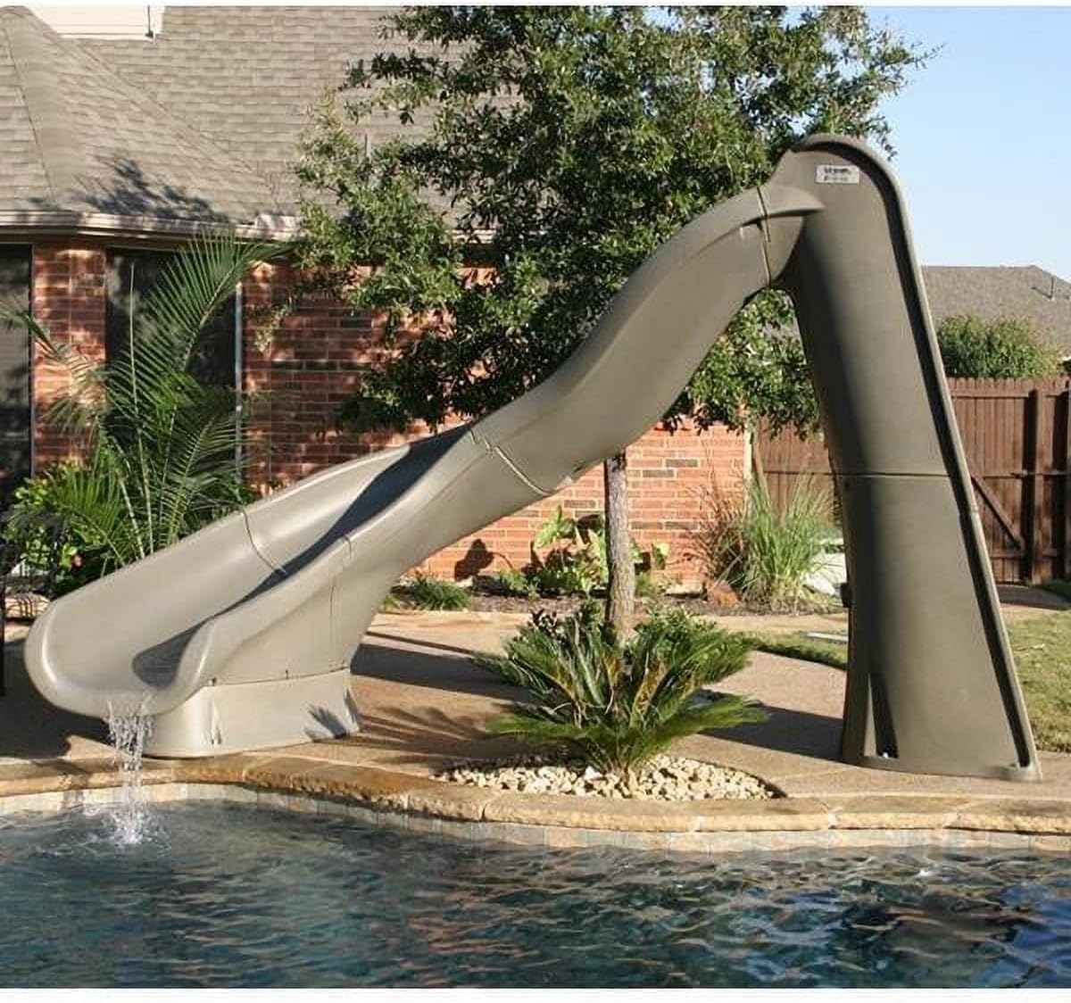 TurboTwister Right Curve Pool Slide - Gray Granite