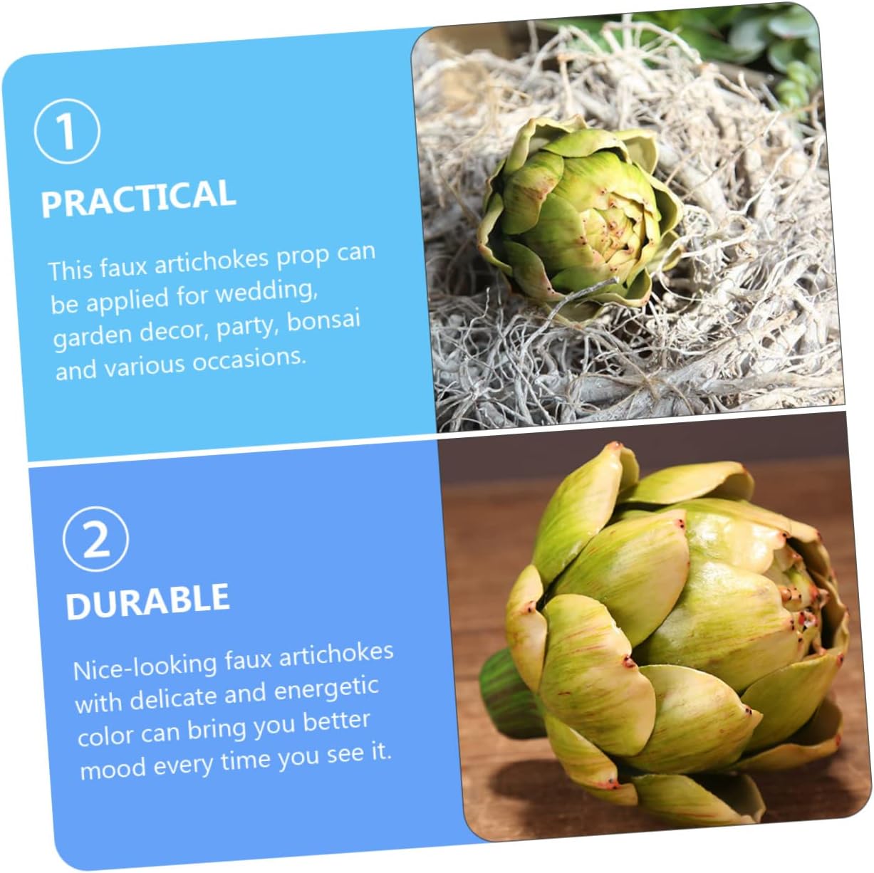 IMIKEYA 8pcs Artificial Faux Artichokes Fake Plants for Decoration Plastic Artificial Flower Bonsai Props