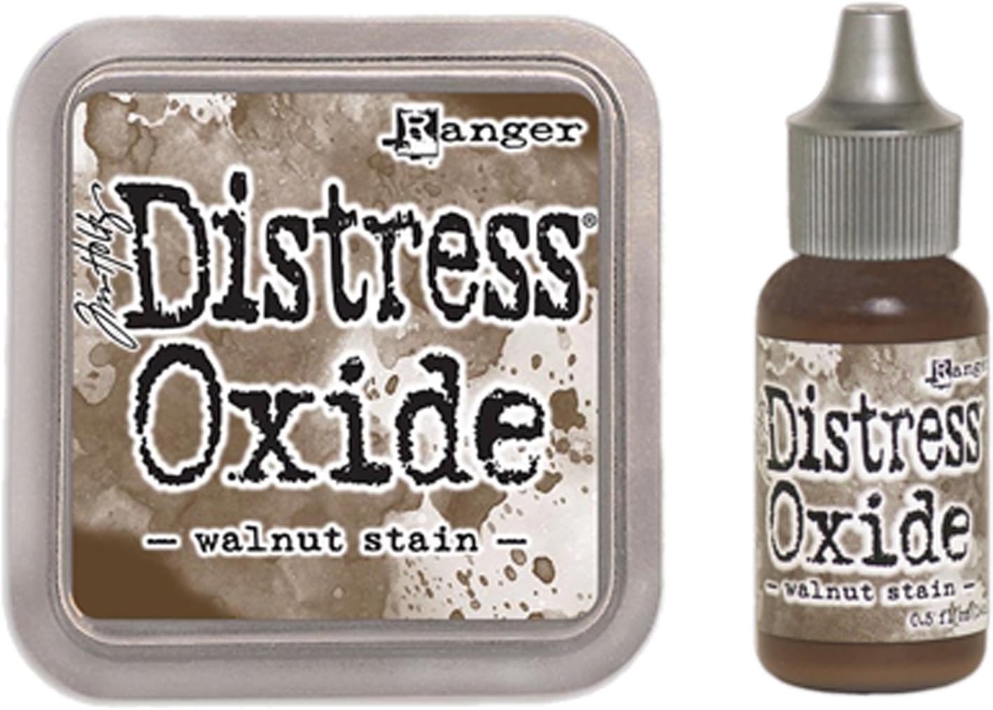 SPECIAL BUNDLE Ranger Tim Holtz Distress Oxide Ink Pad WALNUT STAIN + Reinker