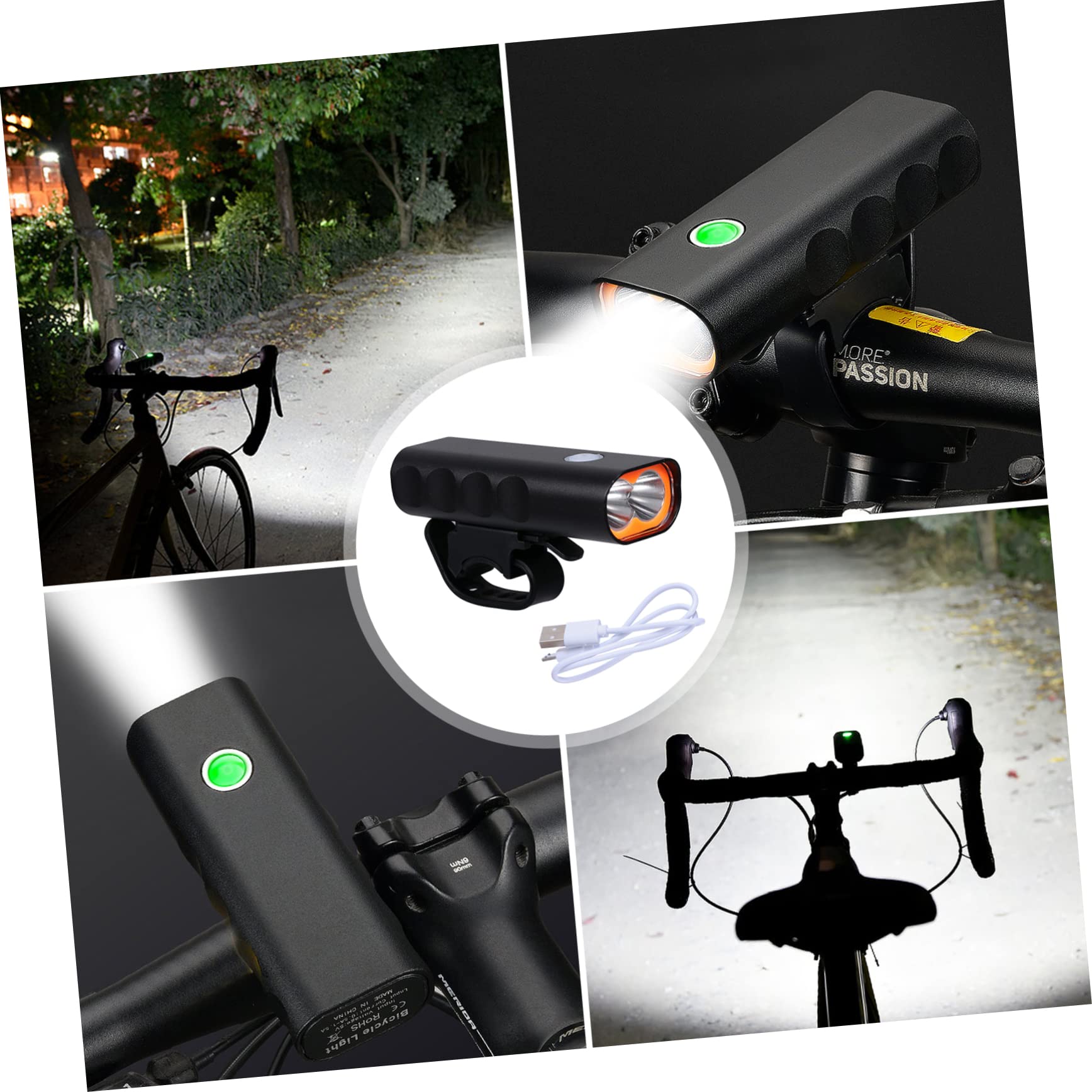 Milisten Riding Bike Light Waterproof Headlight 2000mah Front Lamp 4 Lighting Modes Night Riding