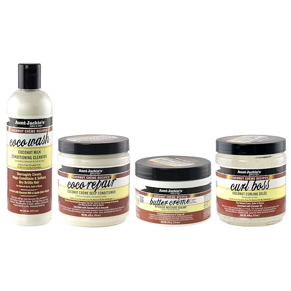 Aunt Jackie's Coconut Creme Recipes Coco Repair Deep Hair Conditioner, Delivers Nourishment, Stops Damage, Breakage for Natural Curls, 18 oz