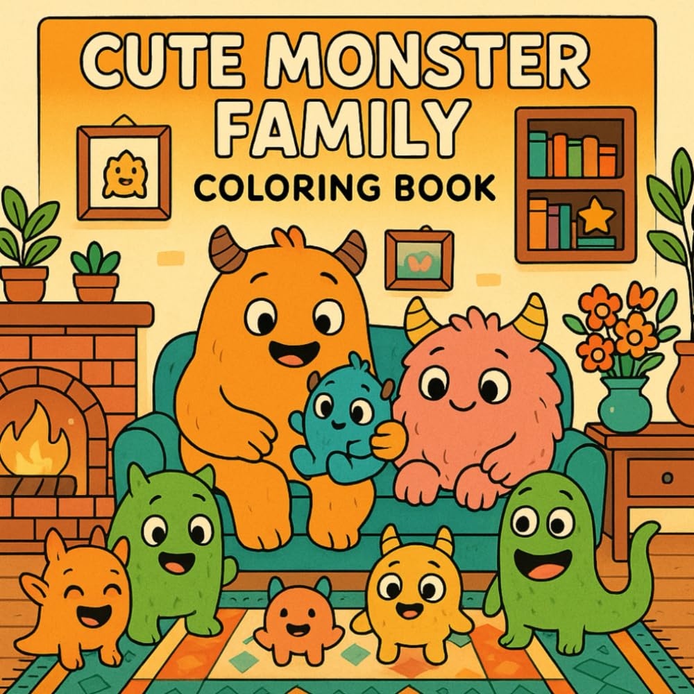 Cute Monster Coloring & Activity Book for Kids & Adults