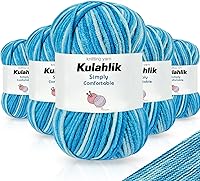 Vista 56 de 250g (5x50g) de hilo acrílico para crochet/tejido, hilo de gradiente de colores, 5 rollos de madejas, perfecto para cualquier proyecto de mini