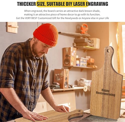 Miniatura 5 de 6 tablas de cortar gruesas de bambú a granel, tabla de cortar de madera para servir tablas de charcutería para grabado láser, día de la madre, boda,