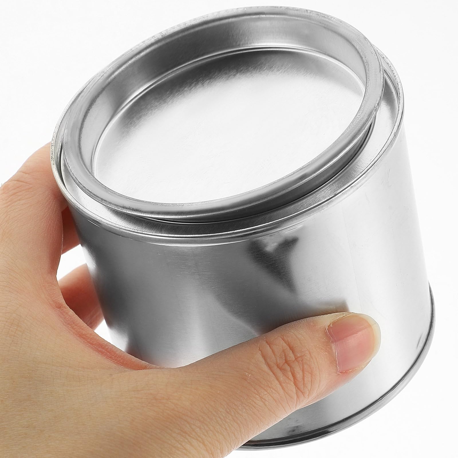 STOBAZA Latas de Metal para Mezcla y Almacenamiento de Pintura y Tinta, 8 Unidades Redondas de 0,3 L, Portátiles para Uso en Hogar y Taller Tapa Color Aleatorio