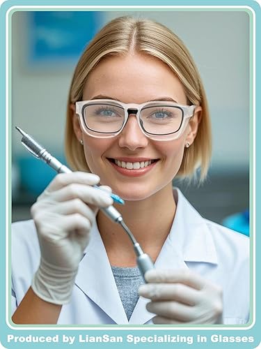 Miniatura 9 de LianSan Gafas de seguridad antivaho de gran tamaño para mujer, con certificación Z87.1, para enfermeras, gafas tintadas para colocar sobre gafas