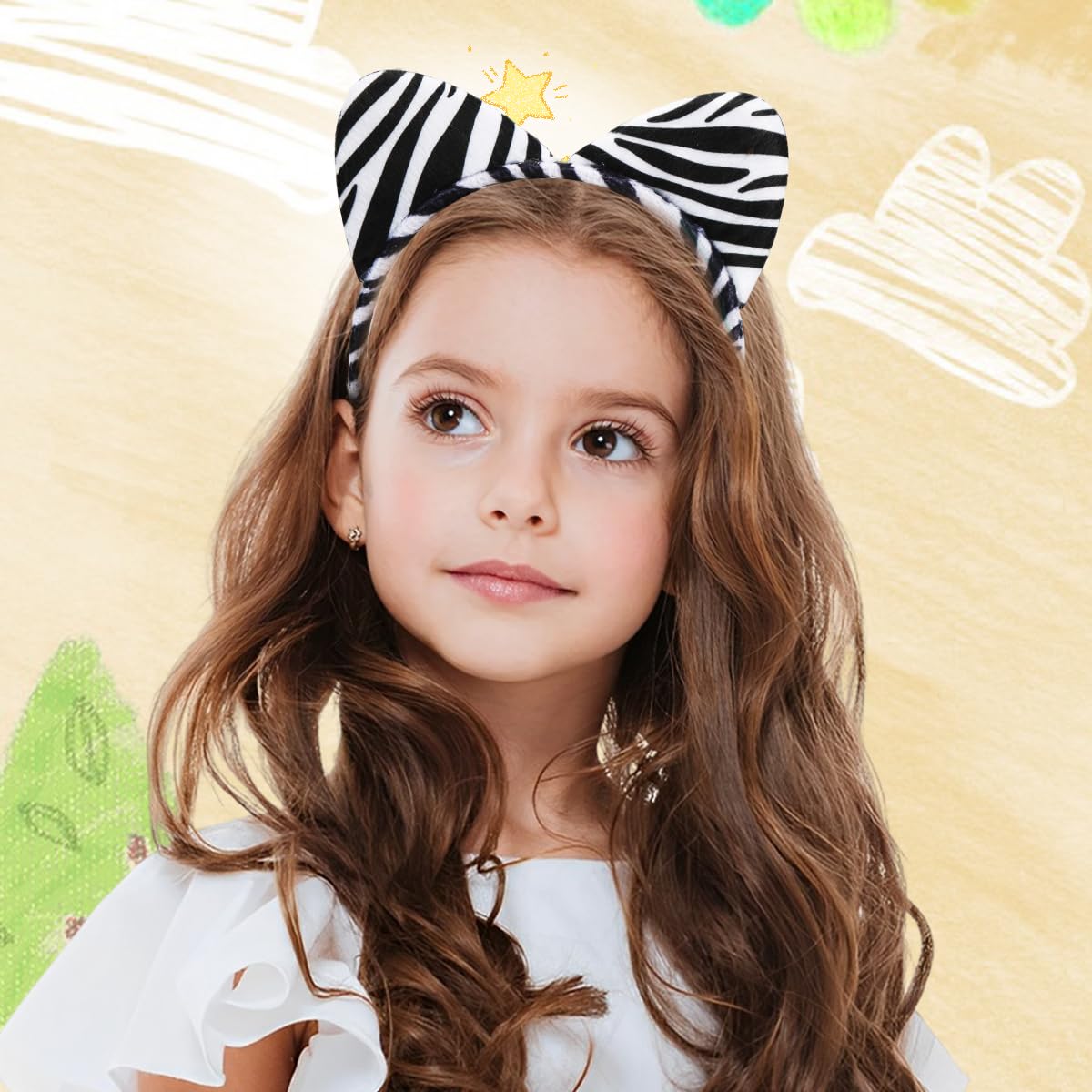 Bandeau confortable avec oreilles de zèbre : accessoire de costume en peluche - France