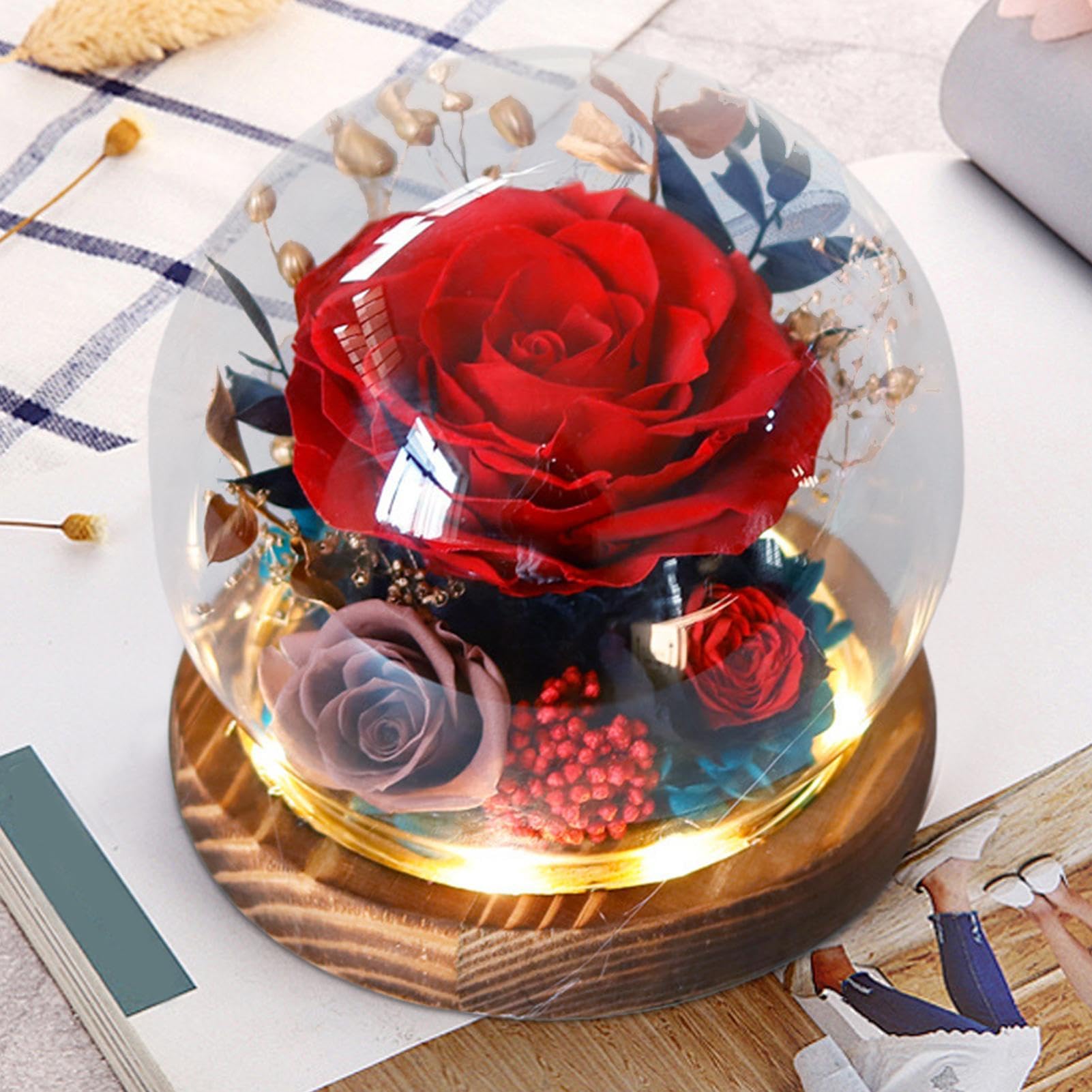r0se Ornamenti – Fiori eterni in globo di, r0se eterno, conservato