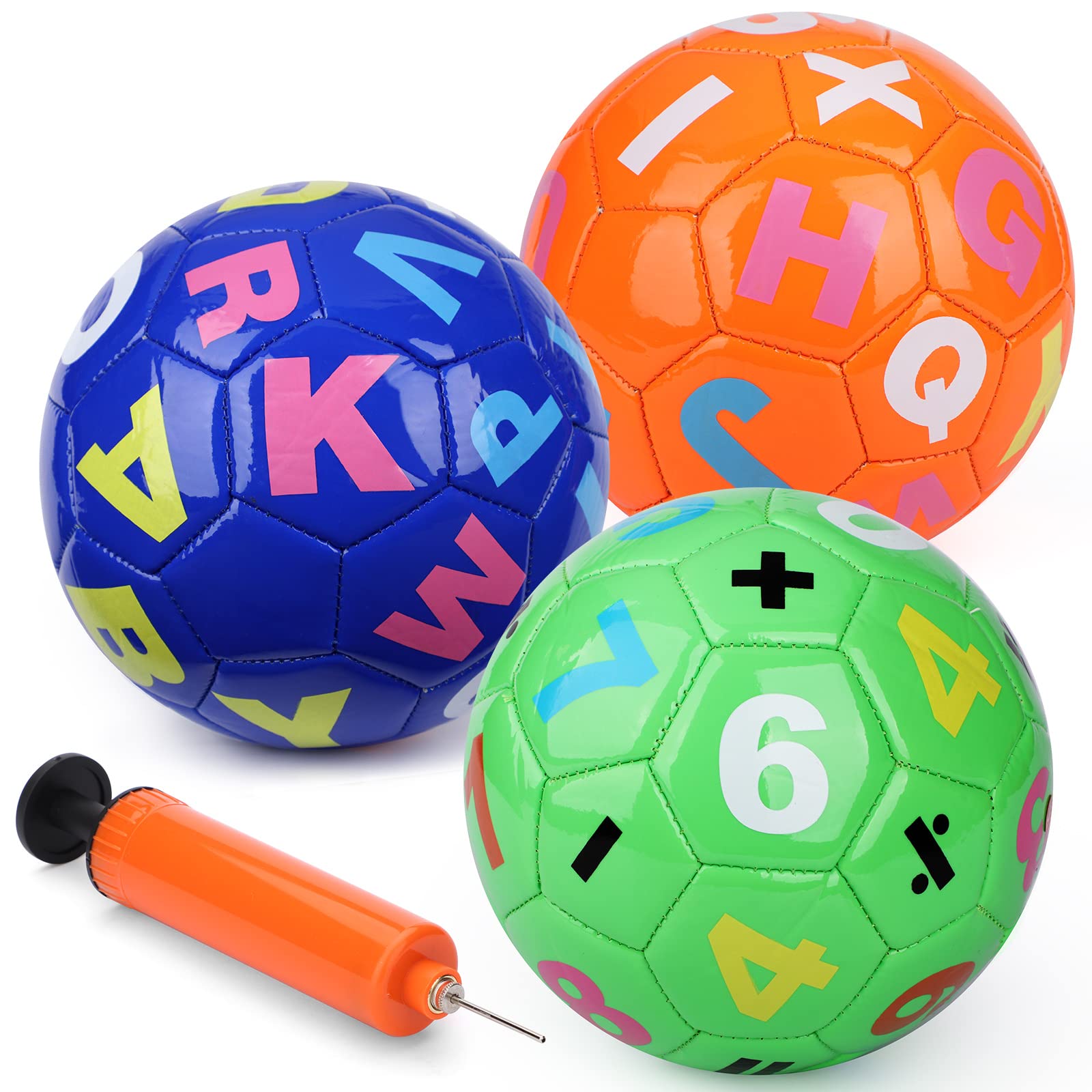 Dilabnba 3PCS Mini Soccer Balls, Soft and Safe Football Toys for Kids Toddlers, Indoor Outdoor Sport Colorful Ball Set Gifts for Girls Boys (Blue Green Orange)