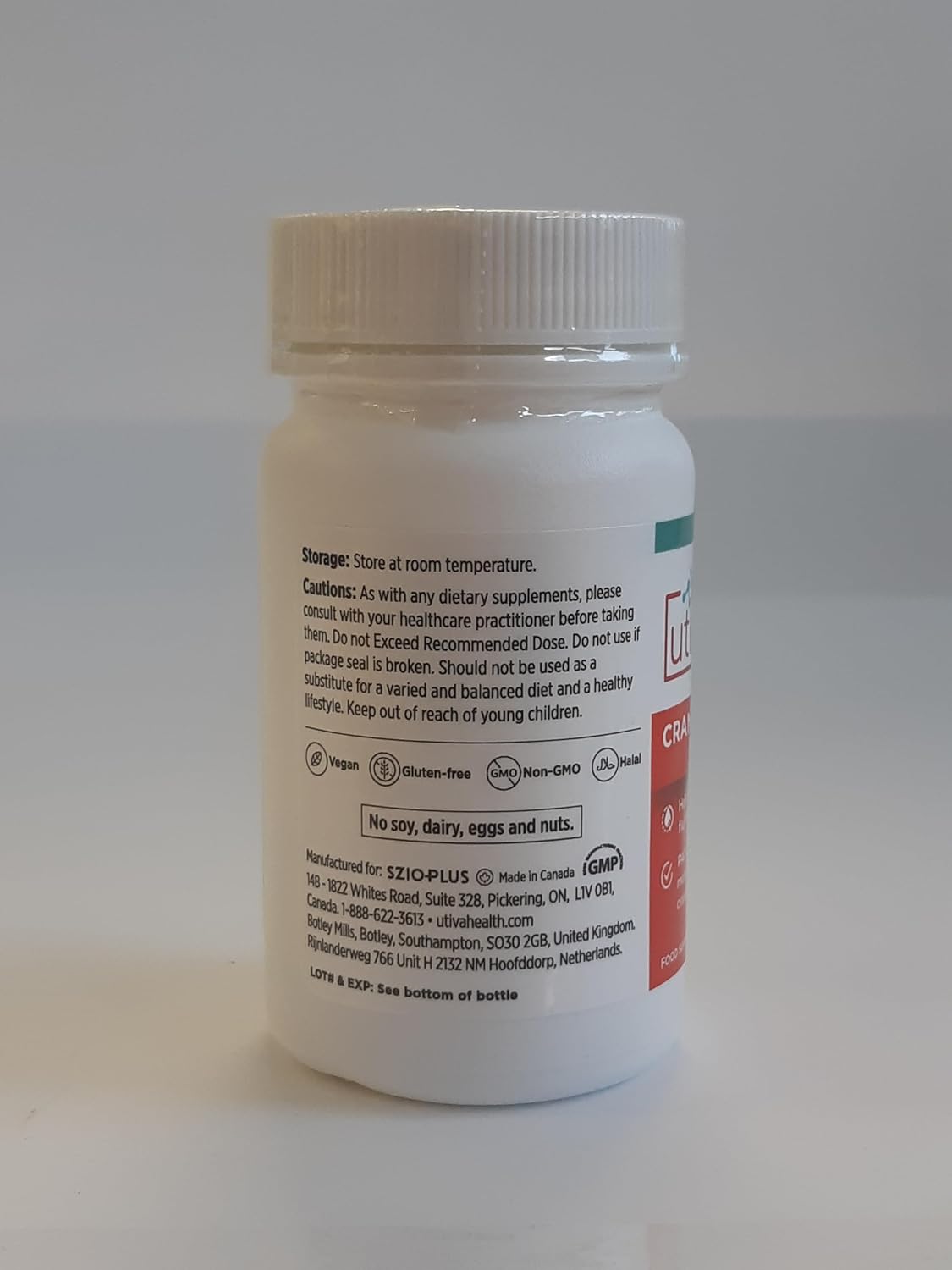 Szio+ Utiva Cranberry PACs – Clinically Studied Ingredients 36mg PACs Extract - UTI Prevention for Women - Urinary Tract Health – Cranberry Supplement Pills for Bladder Health, 30 Vegi Capsules - Image 8