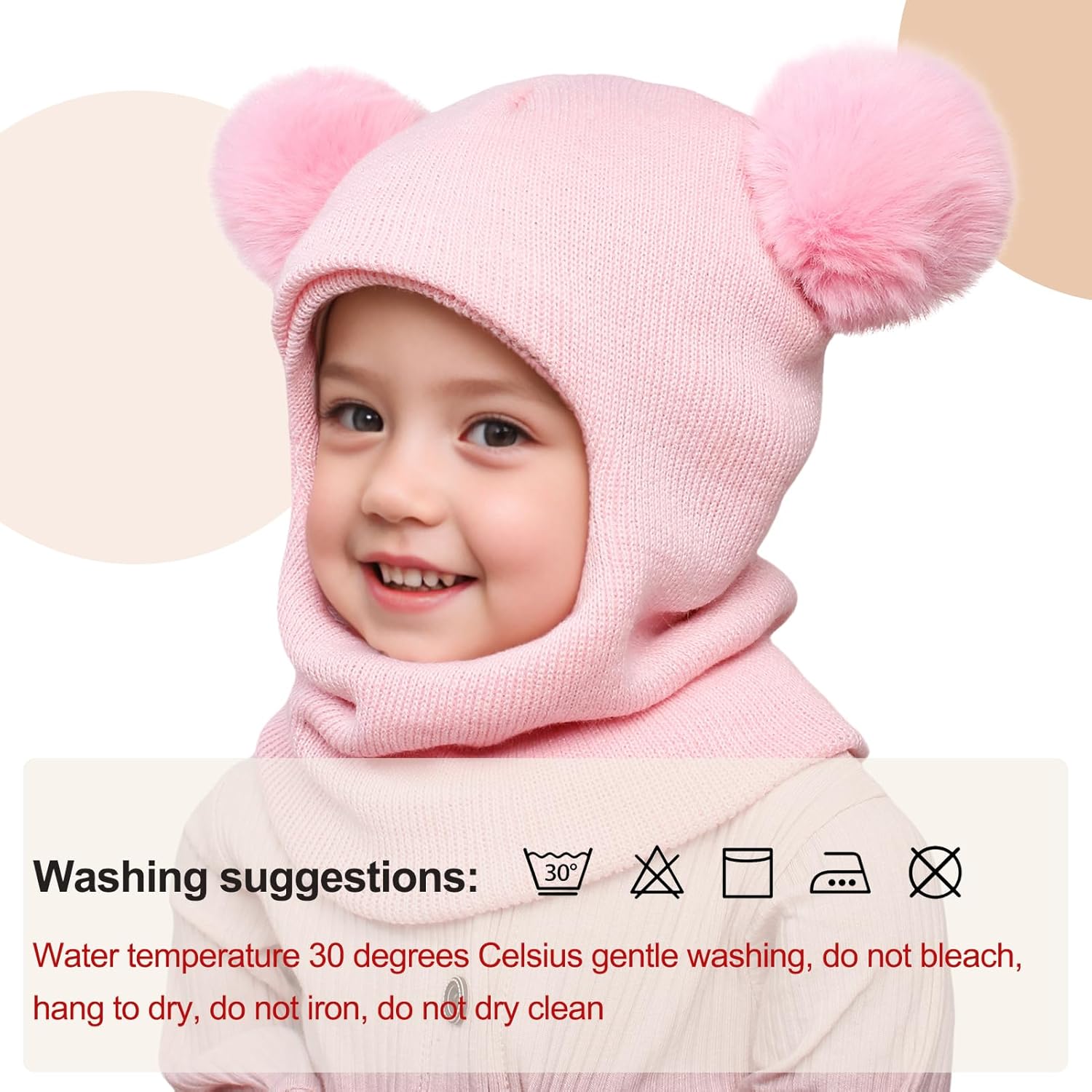 Toddler Winter Hat Baby Scarf Earflap Hood Skull Caps Boys Girls Winter Scarf Hat Set 1-6T Kids Beanie Balaclave - Image 4