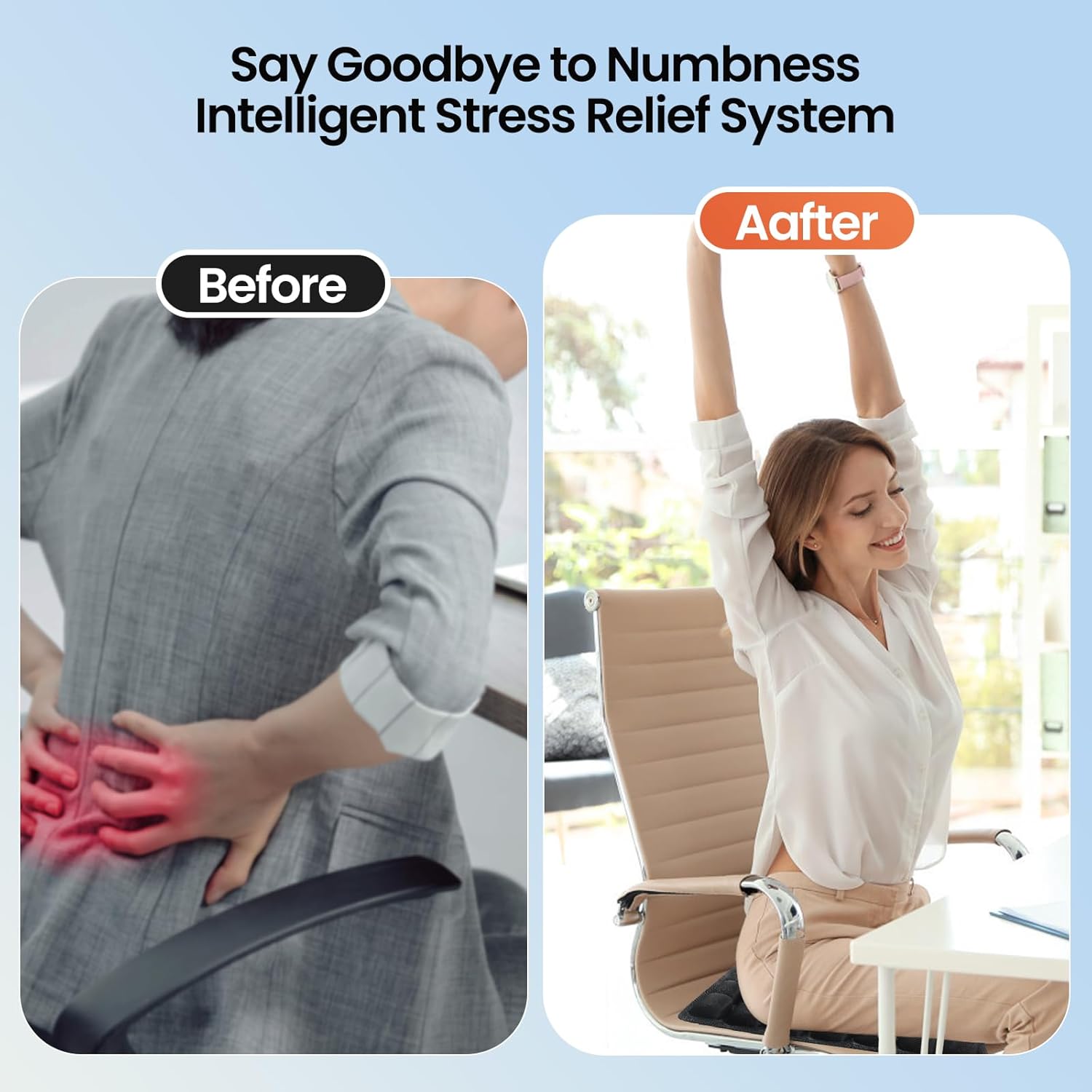 Sondur Travel Cushion Inflatable Seat Cushionair Cushion Inflatable Chair Air Seat Car Portable Breathable Comfort,Pain Pressure Relief Camping Ideal for Daily Use Prolonged Sitting - Image 3