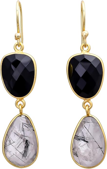 Amazon.com: Bella Luna Drop Semi-Precious Black Onyx & Black