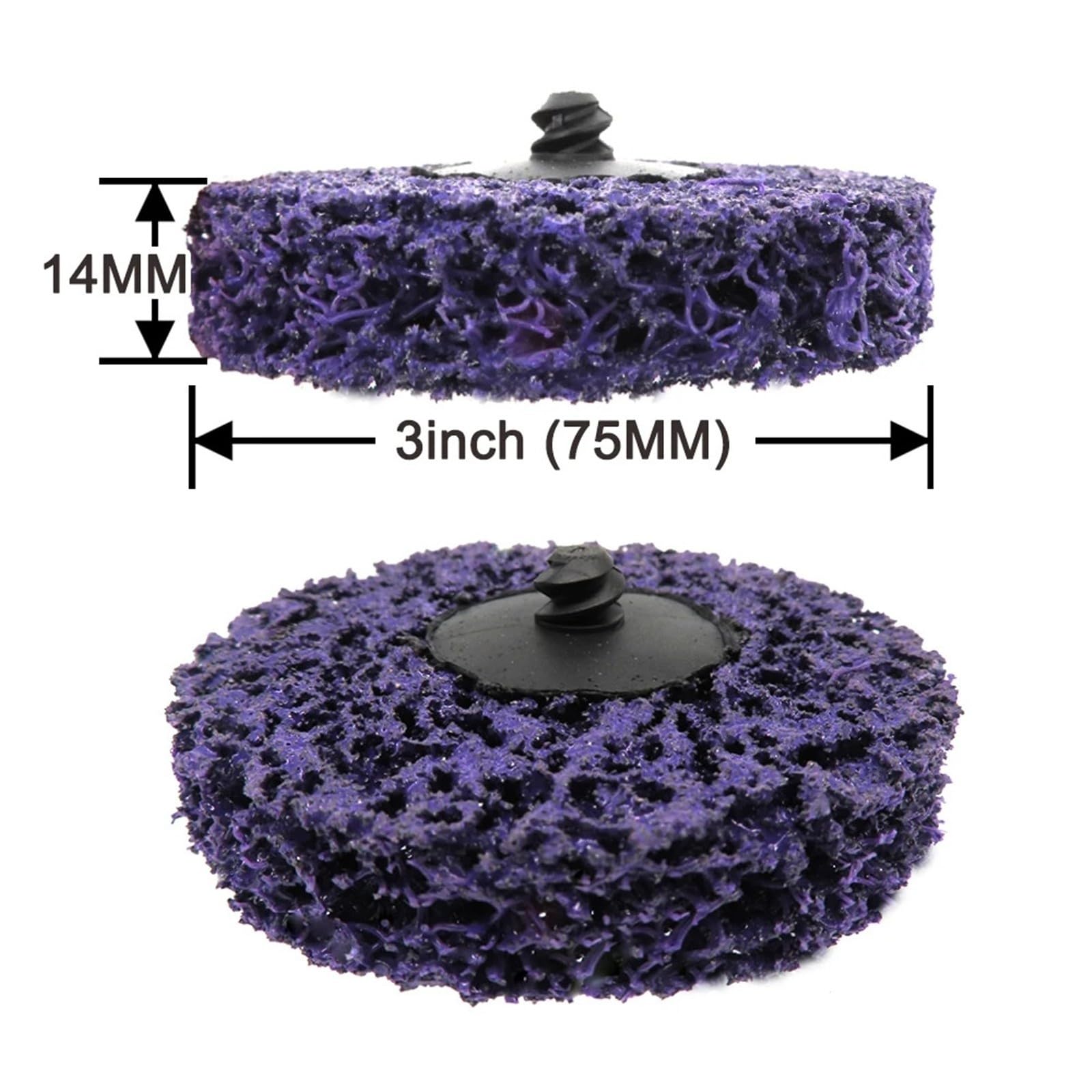Discos fáciles de quitar y limpiar de cambio rápido de 3" y 75 mm for eliminación de pintura y preparación automática de superficies(Purple With 1 backer)