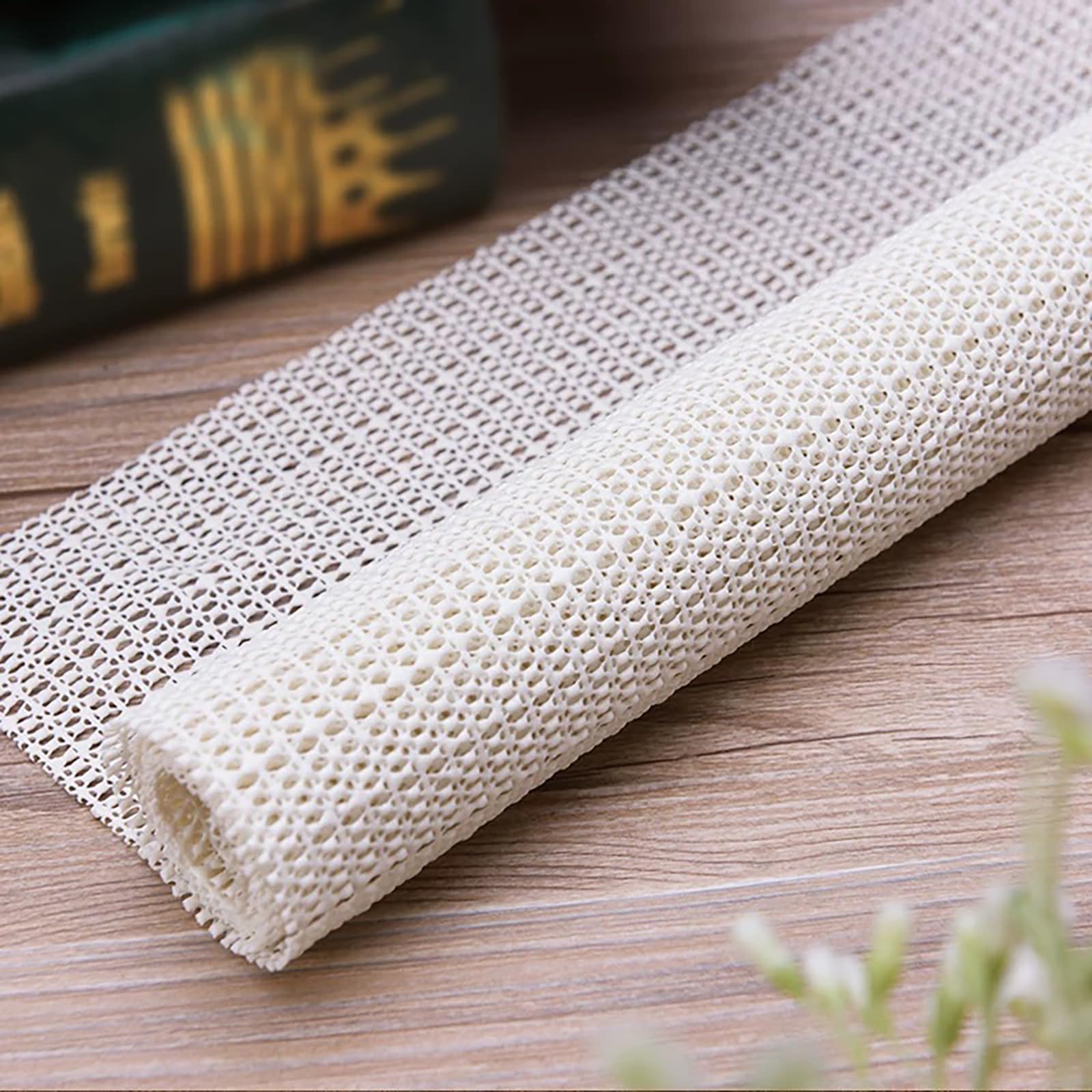 Teppichunterlage 190 x 300 cm Waschbare, Wiederverwendbare, Hält Ecken Flach, Zuschneidbar, Antirutschmatte Teppich Stopper/rutschfeste Matte/Anti-Rutsch-Matte für Zuhause, Weiß