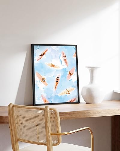 Vista 467 de HAUS AND HUES Evil Eye Decor - Navy Blue Wall Art, Evil Eye Wall Decor, Mykonos Artwork, Evil Eyes Print, Big Eyes Painting Print, Evil Eye Poster