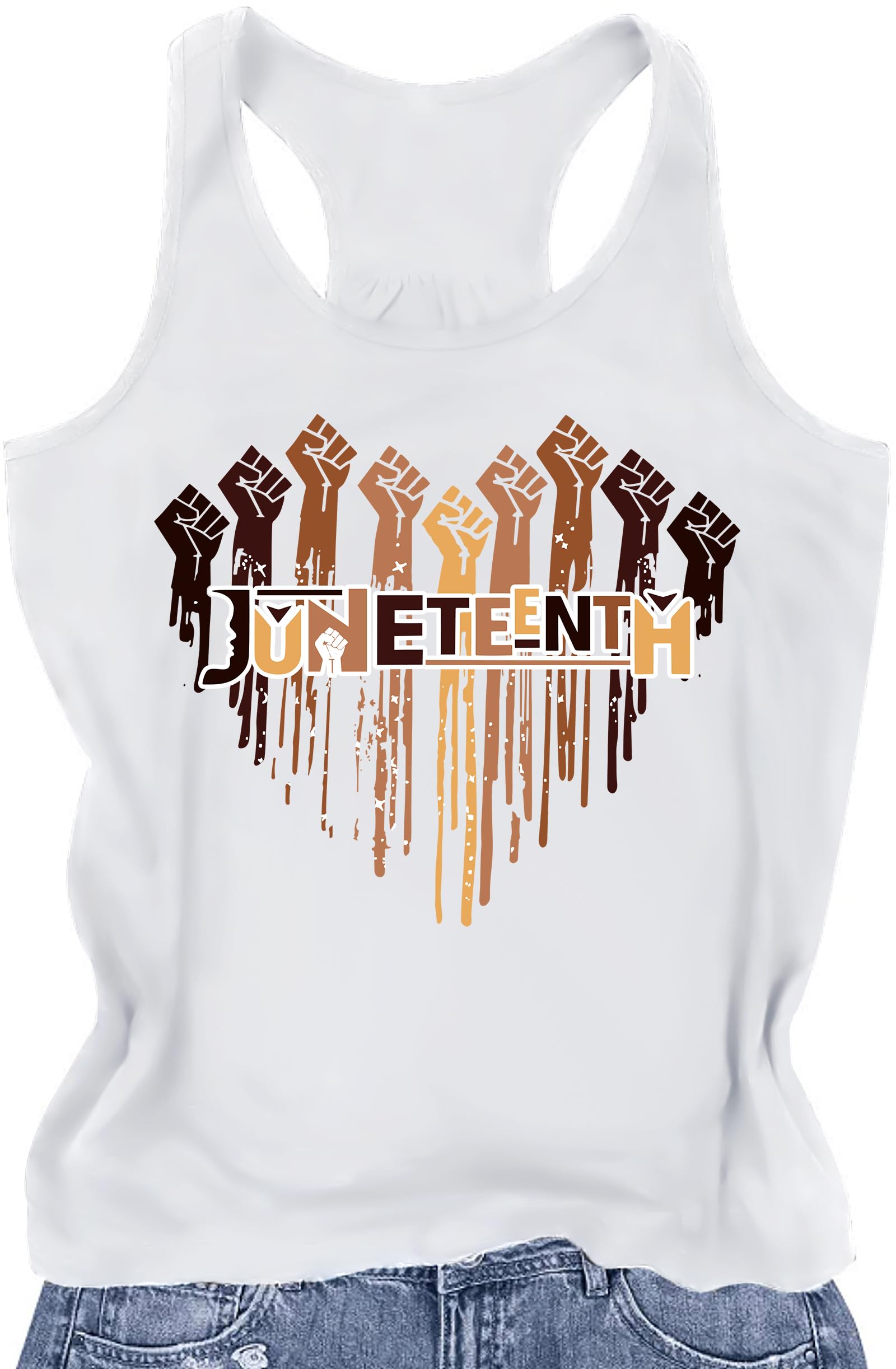 Juneteenth Shirts Women 1865 Black Independence Day Tank
