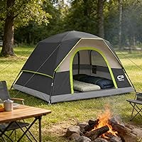 Vista 3 de Tents for Camping 4 Person Tent Waterproof Windproof Double Layer Camping Tent, Easy Setup Dome Tent with Large Mesh Windows & Wider Door for