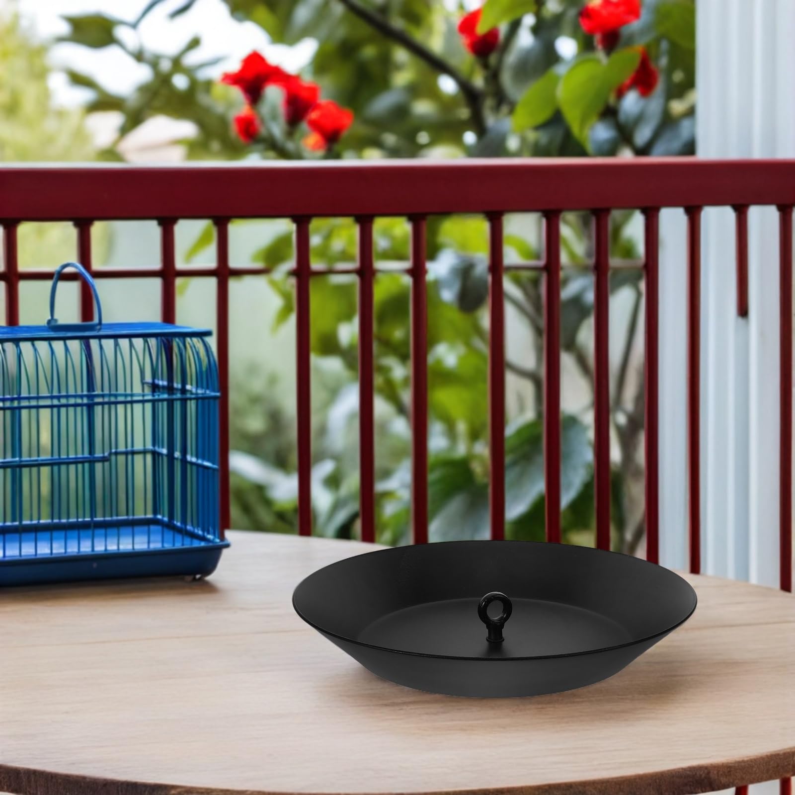 FRCOLOR Bacino Raccoglitore d'Acqua Efficiente per Catena della Pioggia in Lega di Alluminio Nero per Grondaie e Piante, per Esterni e Balconi
