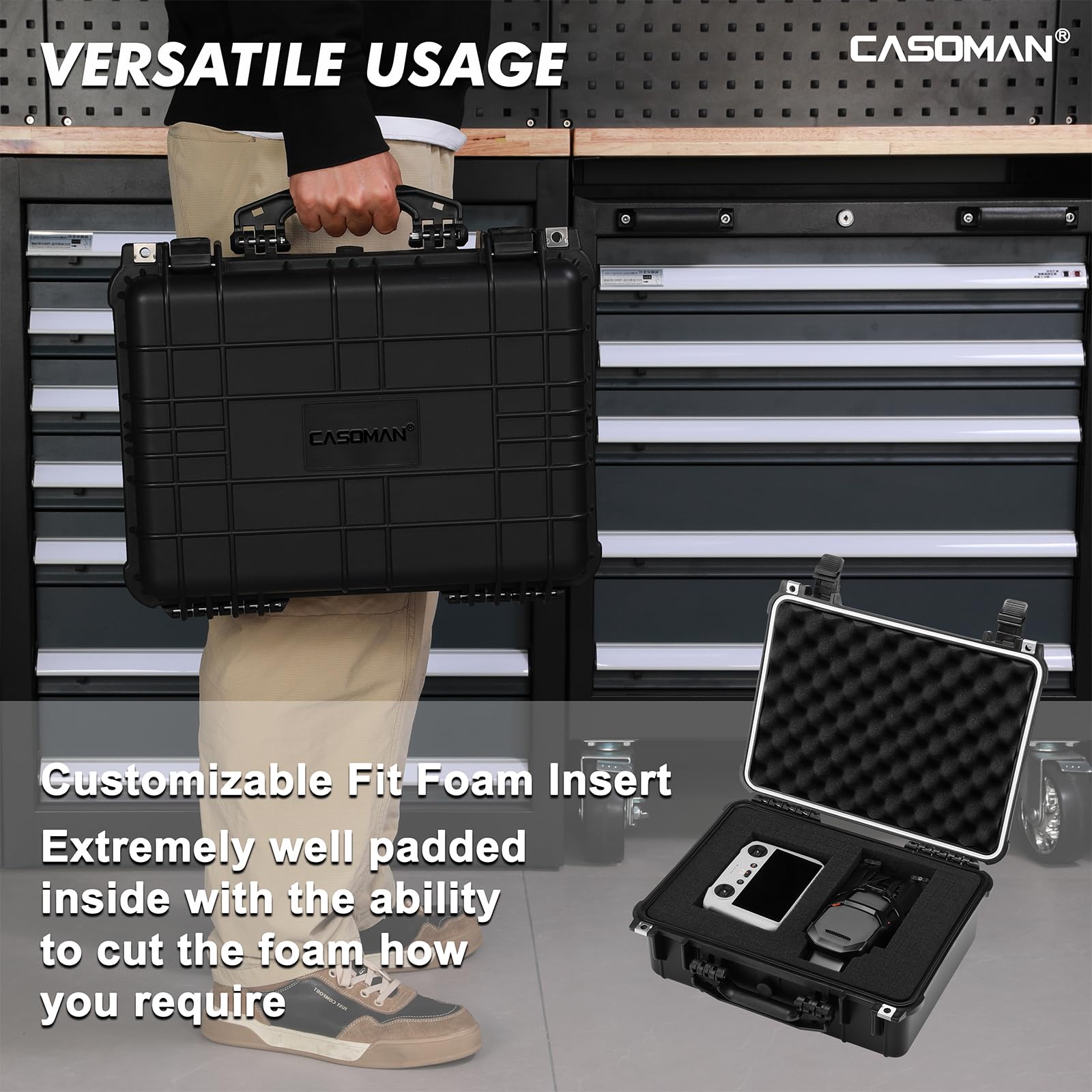 CASOMAN Funda rígida portátil Impermeable