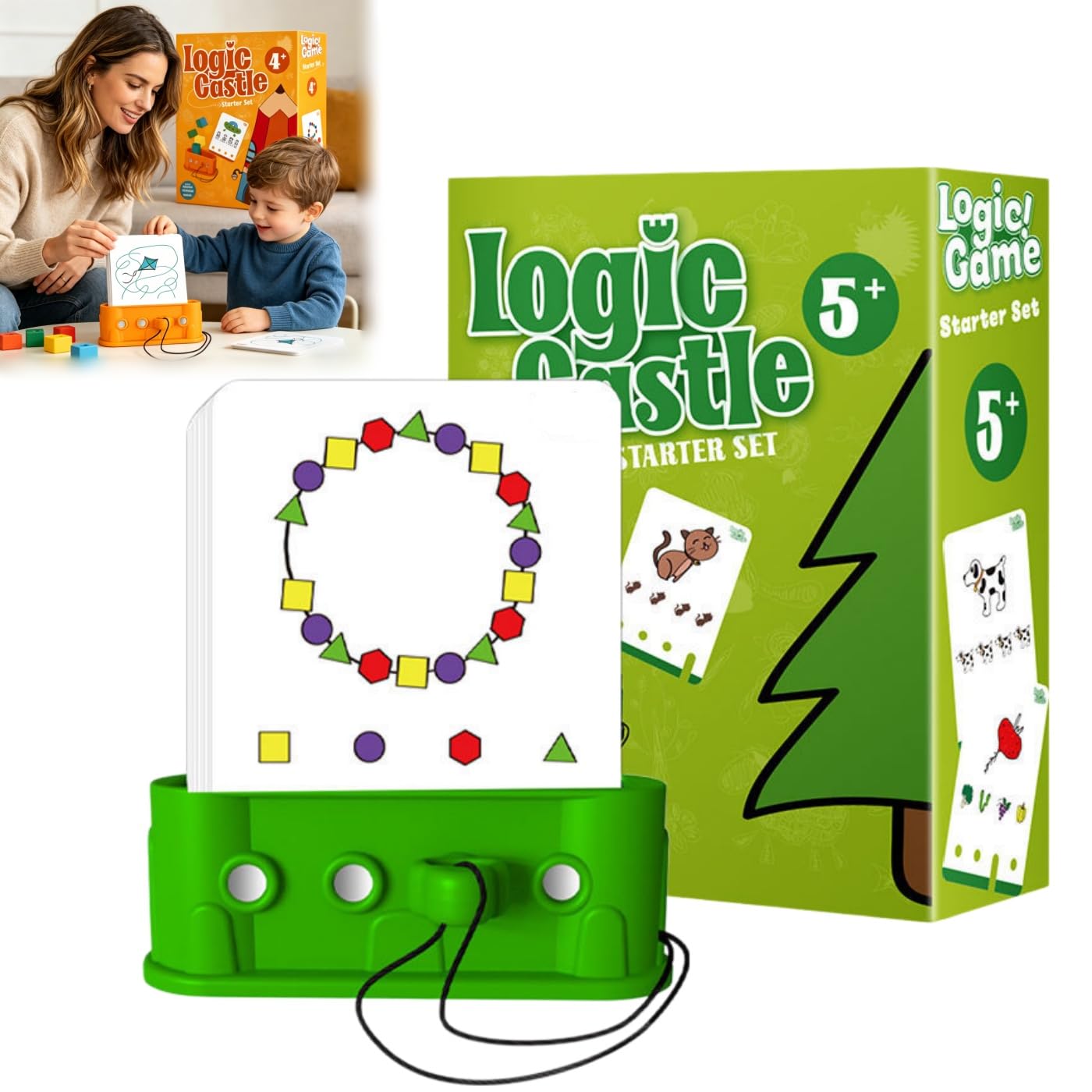 Montessori Logic Castle, Educational Logic Card Puzzle, Screen Free Brain Teaser Toy for Improving Fine Motor Skills and Problem-Solving Abilities