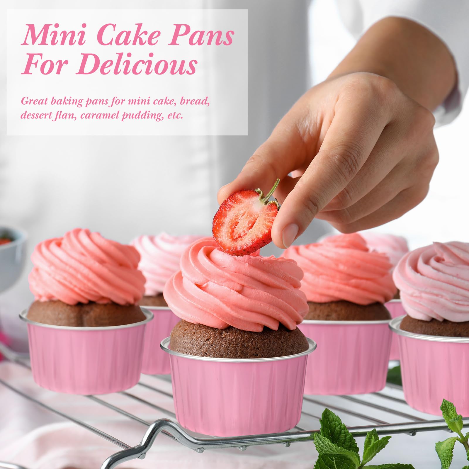 Gejoy 400 moldes desechables con tapas, tazas de aluminio para hornear de 5 onzas, mini forros para cupcakes, creme brulee, tartas de queso, magdalenas, moldes de flan, contenedor de lata de postre