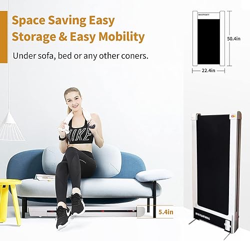 Miniatura 7 de Caminadora para debajo del escritorio, caminadora inclinada para uso en el hogar y la oficina, caminadora silenciosa de 2.25 HP para caminar y trotar