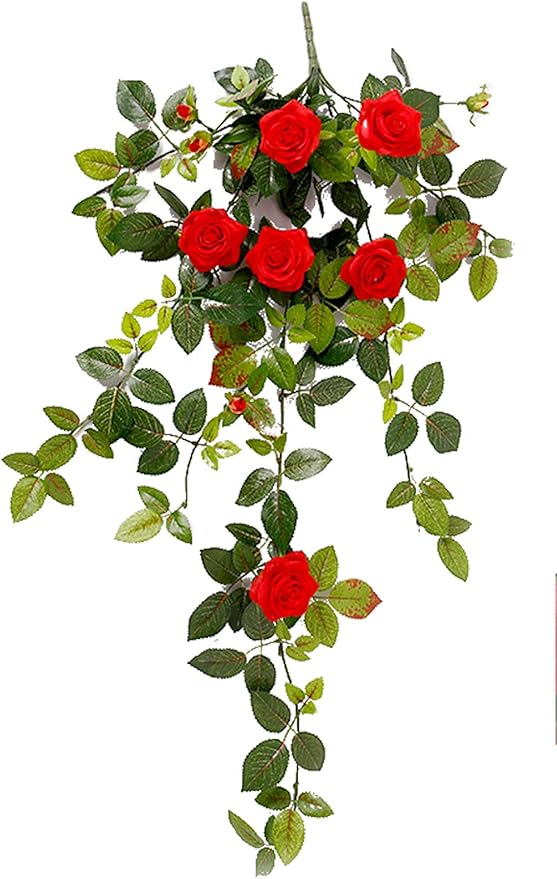 Amazon Black Temptation 造花のバラの花 つる ホームガーデン 装飾花のつる 花 10 花 観葉植物 フラワーギフト オンライン通販