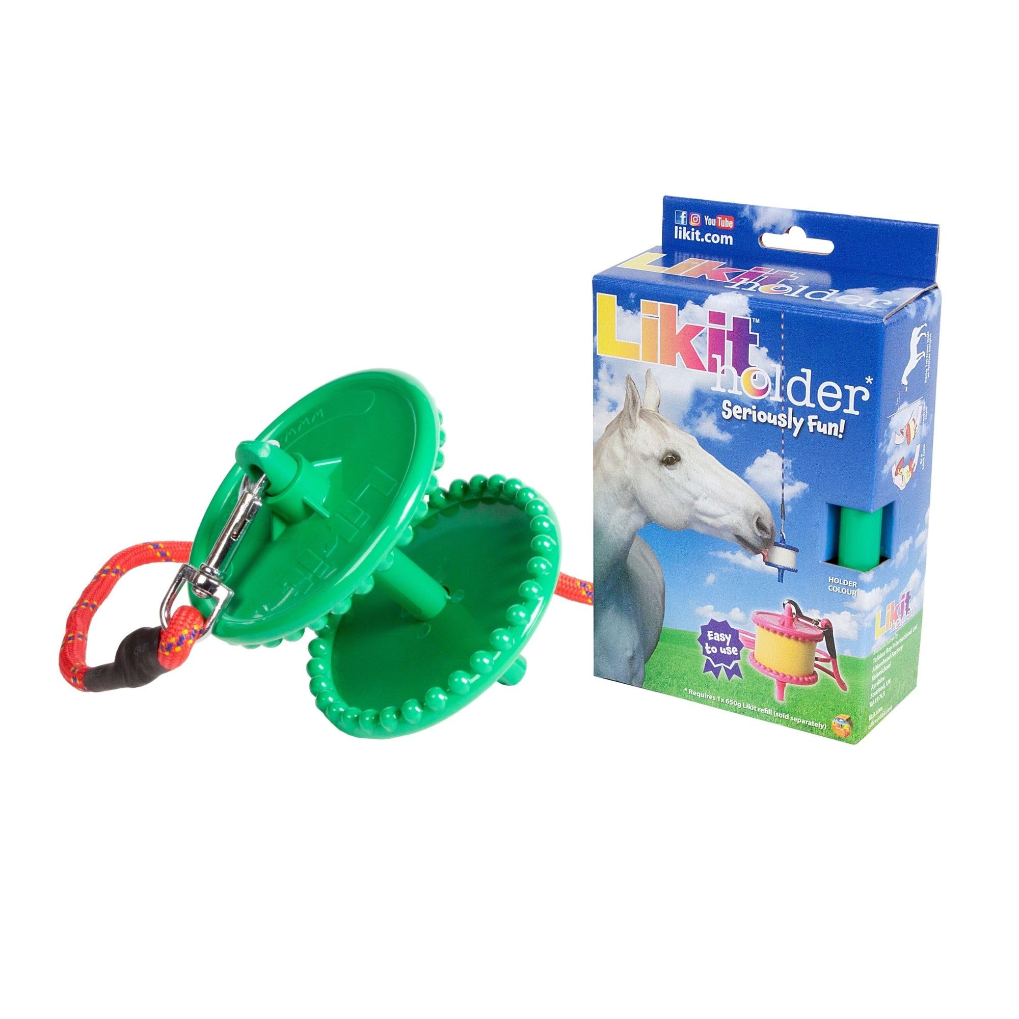 Likit Holder Green | Stable Toy for Horses, use with Likit Horse Treats | Help Horse Boredom | Green