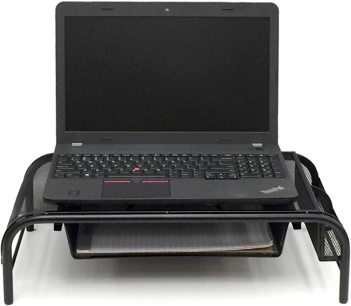 Mind Reader MESHMONSTA-BLK Metal Mesh Monitor Stand and Desk Organizer with Drawer, Black : Electronics