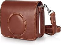 Vista 8 de Phetium Funda protectora compatible con Fujifilm Instax Mini EVO Hybrid Instant Camera-PU Bolsa de cuero con correa de hombro ajustable (negro)