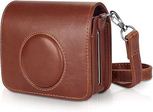 Phetium Funda protectora compatible con Fujifilm Instax Mini EVO Hybrid Instant Camera-Bolsa de piel sintética con correa ajustable para el hombro