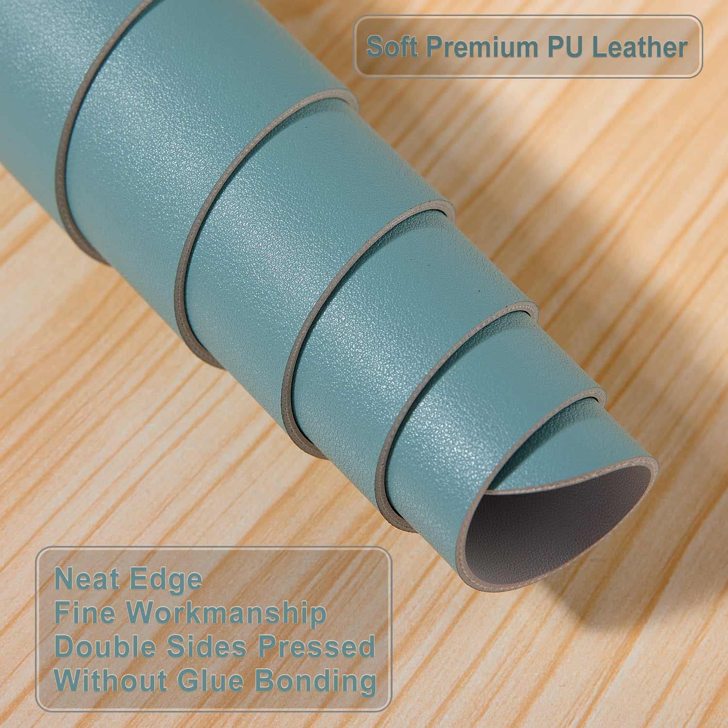 DOBAOJIA Sottomano da Ufficio, Tappetino da Tavolo, Tappetino Tastiera e Mouse, Tappetino PC Scrivania, per Casa/Ufficio, Uso Doppio Lato Simipelle PU Impermeabile 70 x 35 cm (Verde Grigiastro/Grigio)