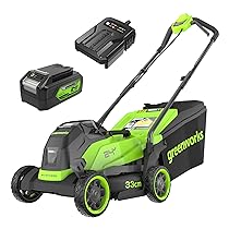 Greenworks Tosaerba senza fili da 24 V con motore brushless per prati piccoli fino a 140 m², larghezza di taglio 33 cm, sacco da 30 l, tosaerba con batteria e caricabatterie da 24 V 4 Ah, MO24L411-01