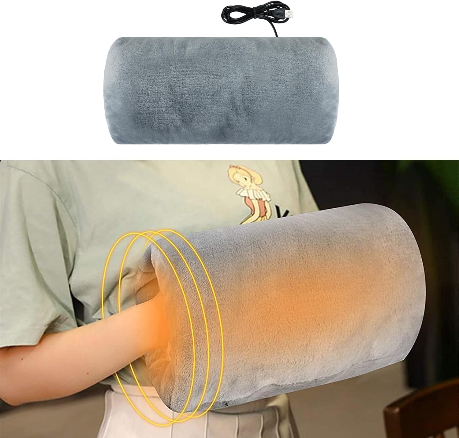 USB Electric Heated Hand Warmer Gloves Soft Plush Handwarmers Pouch Heating Pad for Hands Pain Relief Arthritis Winter Heating Gloves for Women Men Elder Indoor Outdoor Hunting Camping