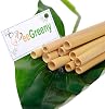 Set of 10 Bamboo Straws by BeeGreeny – 8 Inches Natural Reusable Drinking Straw - With Cleaning Brush & Storage Pouch – Eco-friendly Replacement for Plastic Ones