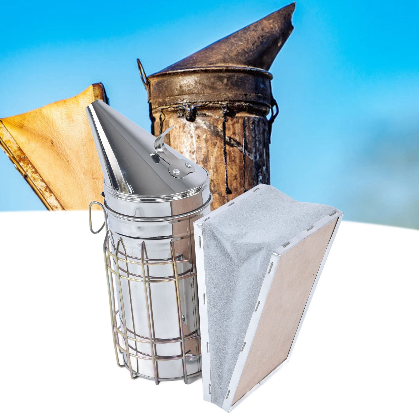 6 Pezzi di Forniture per Apicoltura Kit di Partenza per Apicoltura, Forniture per Apicoltura Kit di Strumenti per Apicoltura, Kit per Api Fumatore con Strumenti per Alveare per Apicoltore Forniture Ne