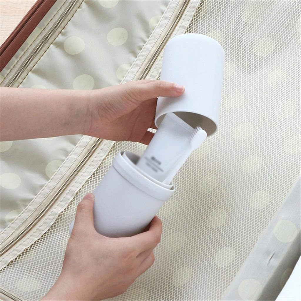 Toothbrush Cup Holder,Household Wall-Washing Set Tooth Bathroom Wall Hanging Wash Portable Travel Box(OneColor)
