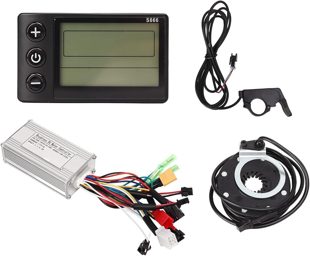 BuyWeek Kit de contrôleur de Moteur brushless pour vélo électrique, 24V 36V 48v 250W 350w vélo électrique 17A Contrôleur s866 LCD Affichage Instrument Pouce kit d'accélérateur
