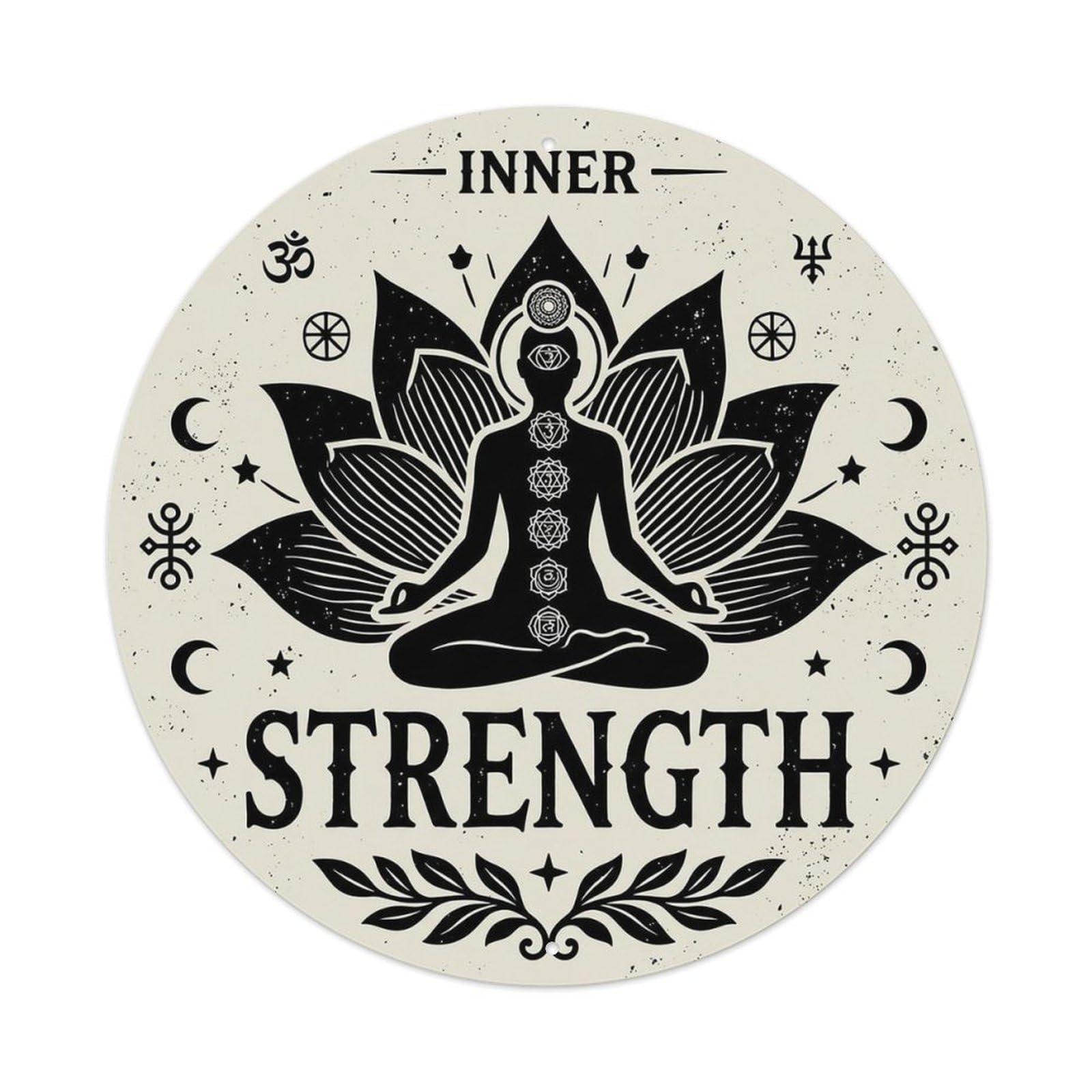 Zen Flower Meditation Den Strength Metal Tin Sign