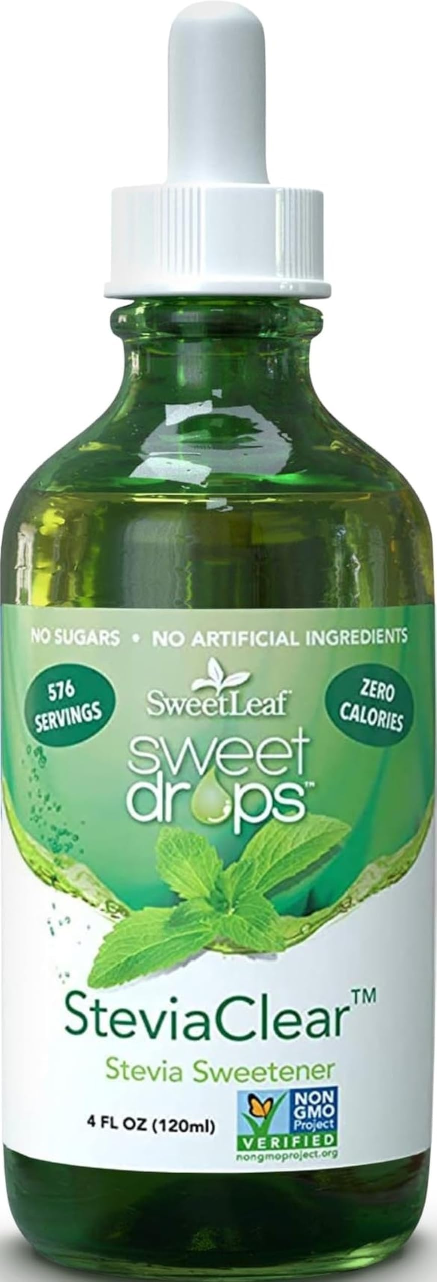 SweetLeaf Stevia Drops Liquid Sweetener, SteviaClear - 4 Fl Oz, Pack of 1 | Unflavored Sweet Drops, Organic Stevia Leaf Extract, Zero Calorie, No Erythritol, Sugar Substitute, With Dropper