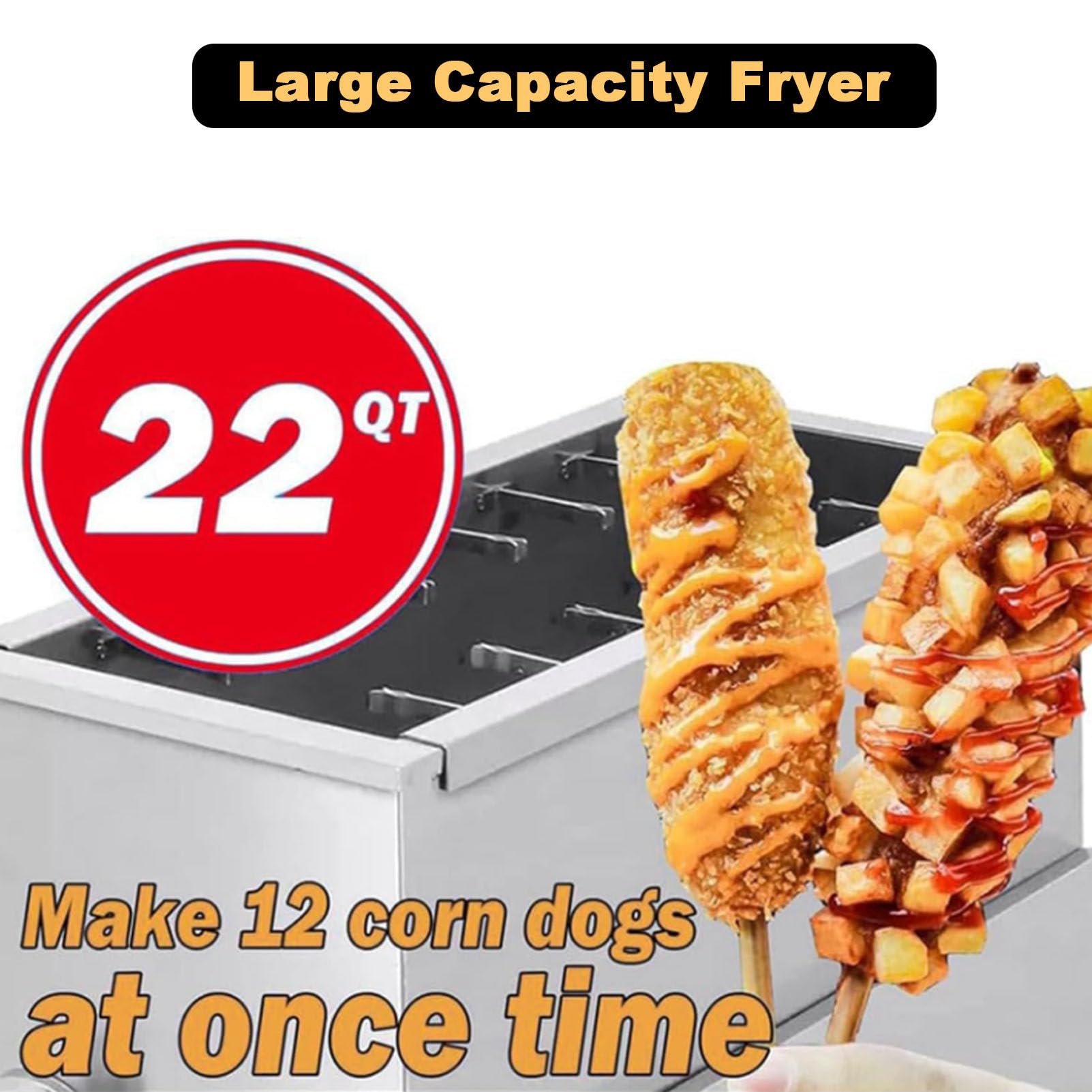 Gewerbliche Automatische Fritteuse Mit 12 Haken Und Großem Fassungsvermögen Für Käse, Mozzarella, Hotdogs Und Andere Hotdogs, Elektrische Fritteuse Für Koreanische Corn D,