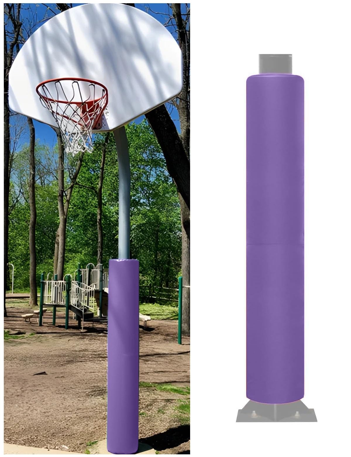 Aeovot Basement Garage Pole Padding - Wrap Around Basketball Pole Padding Outdoor, All Weather Basketball Pads, Poles Mat for Gymnasium/Basement/Playground