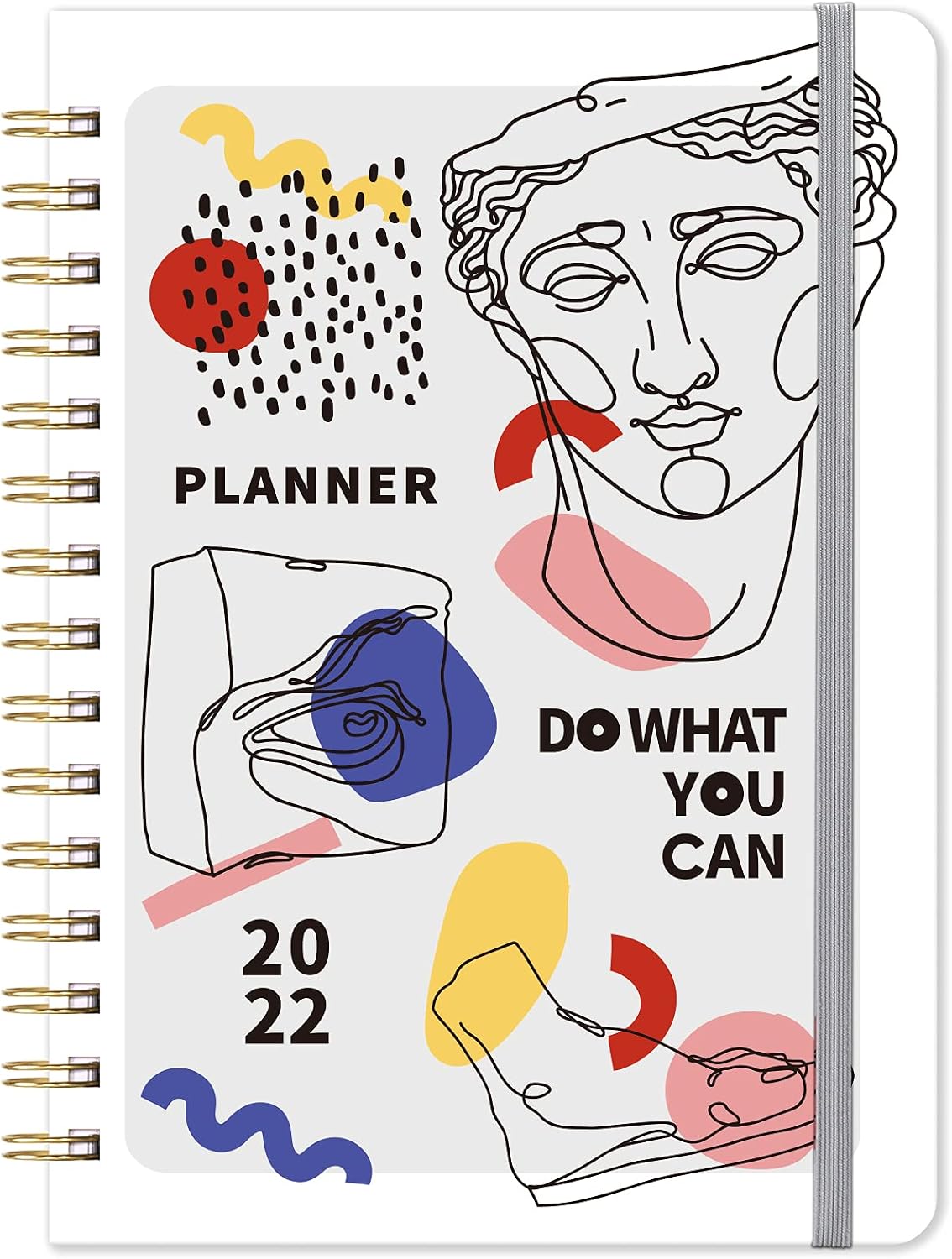 2022 Planner - Weekly & Monthly Planner 2022 with Monthly Tabs, 6.3" x 8.4", Jan 2022 - Dec 2022 Planner Yearly Agenda, Flexible Hardcover with Elastic Closure, Twin-wire Binding , Inner Pocket