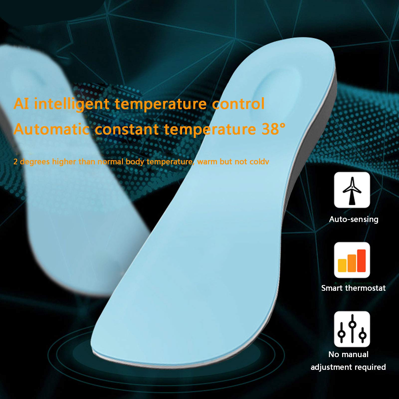 NANANA Solette Riscaldate Ricaricabili USB, Scaldapiedi Elettrico con Interruttore di Controllo, Scaldapiedi, Temperatura Costante 36 Gradi, Riscaldamento per Scarpe, 4-7 Ore di Calore,Male: 41~46