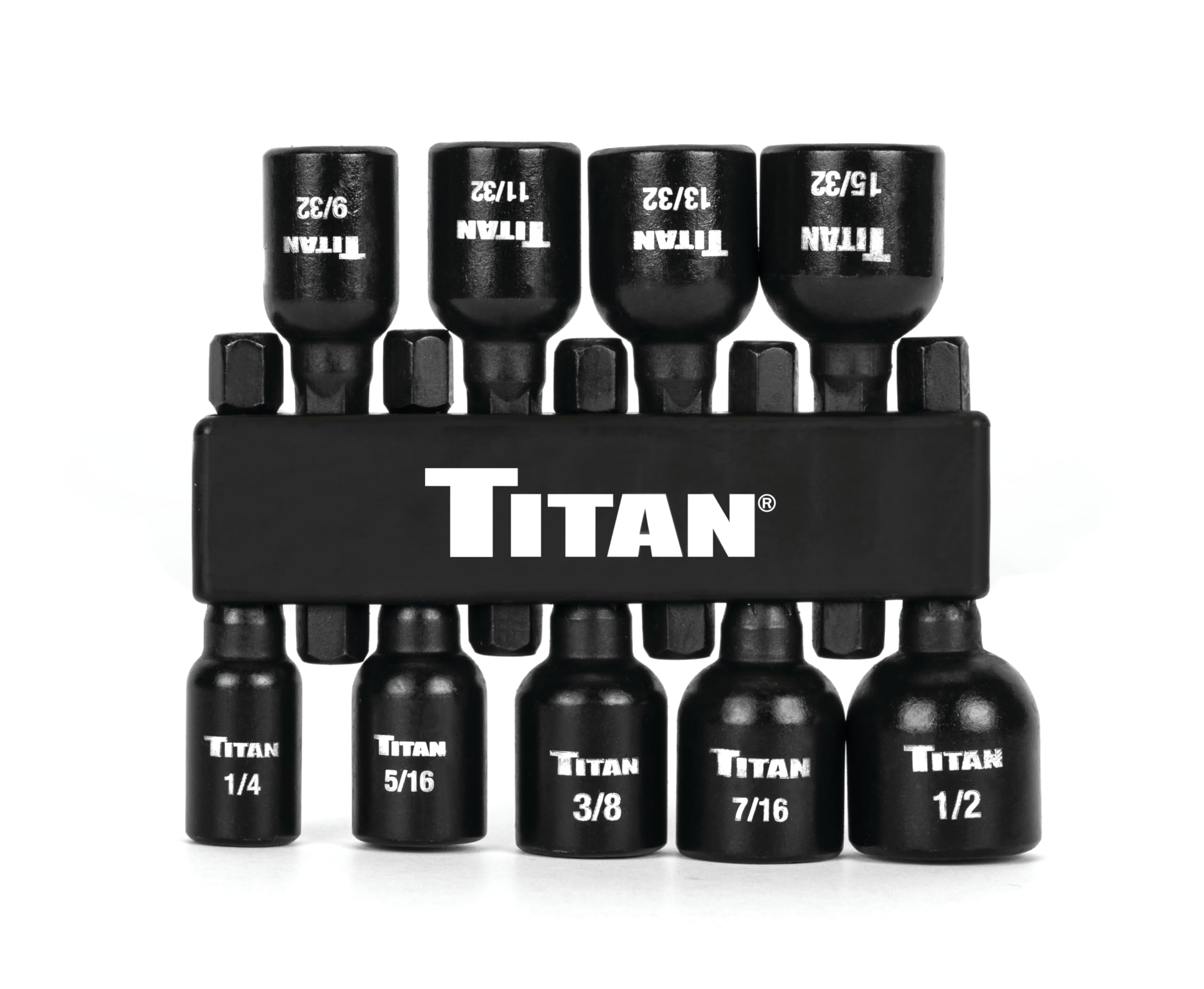 Titan 16298 9-Piece SAE Magnetic Nut Driver Set, Nut Setter