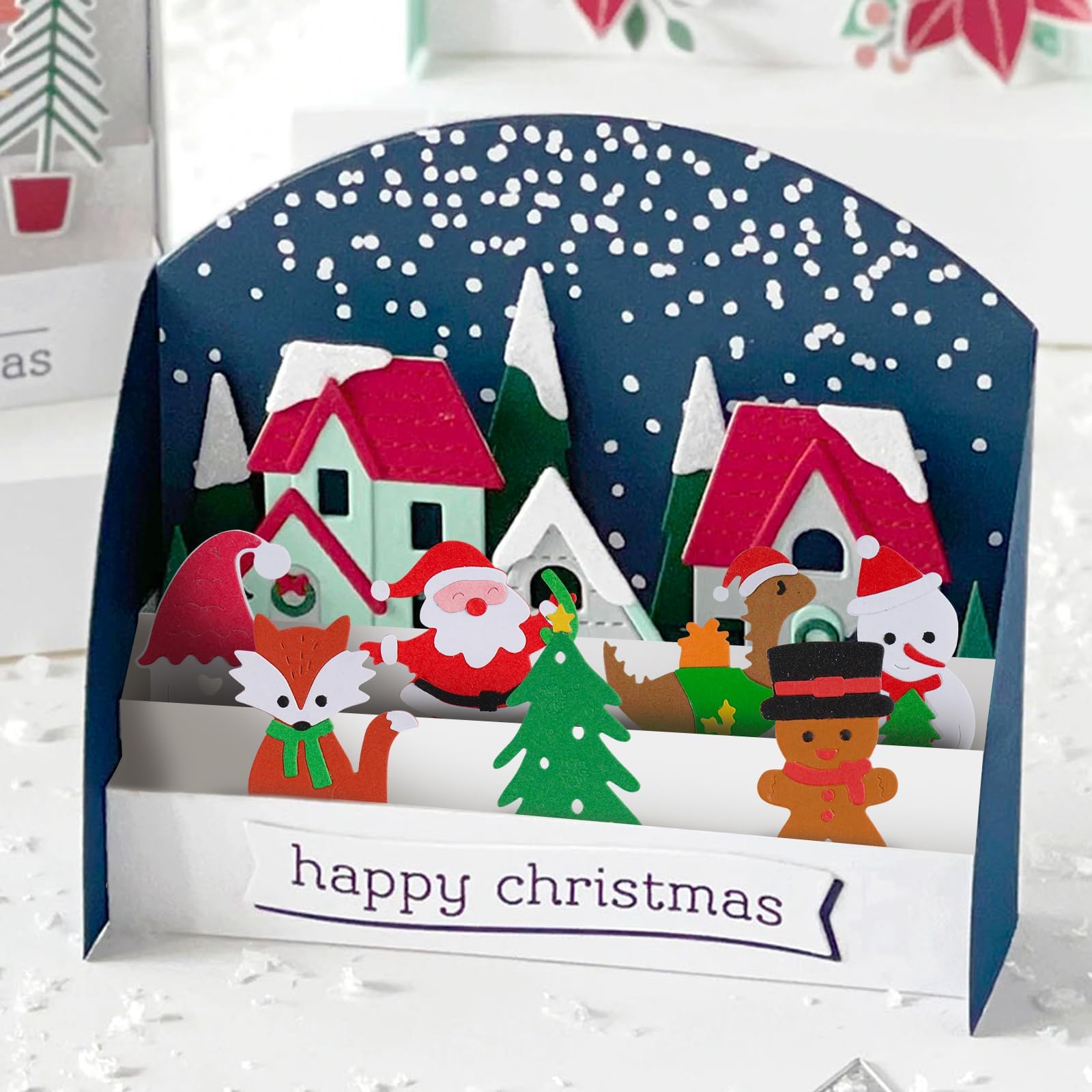 Kit 8 Poinçons Découpe Noël - Dies Scrapbooking Maison, Renard, Sapin - Pour Papier, Feutre, Cuir - DIY Déco Fête - 11