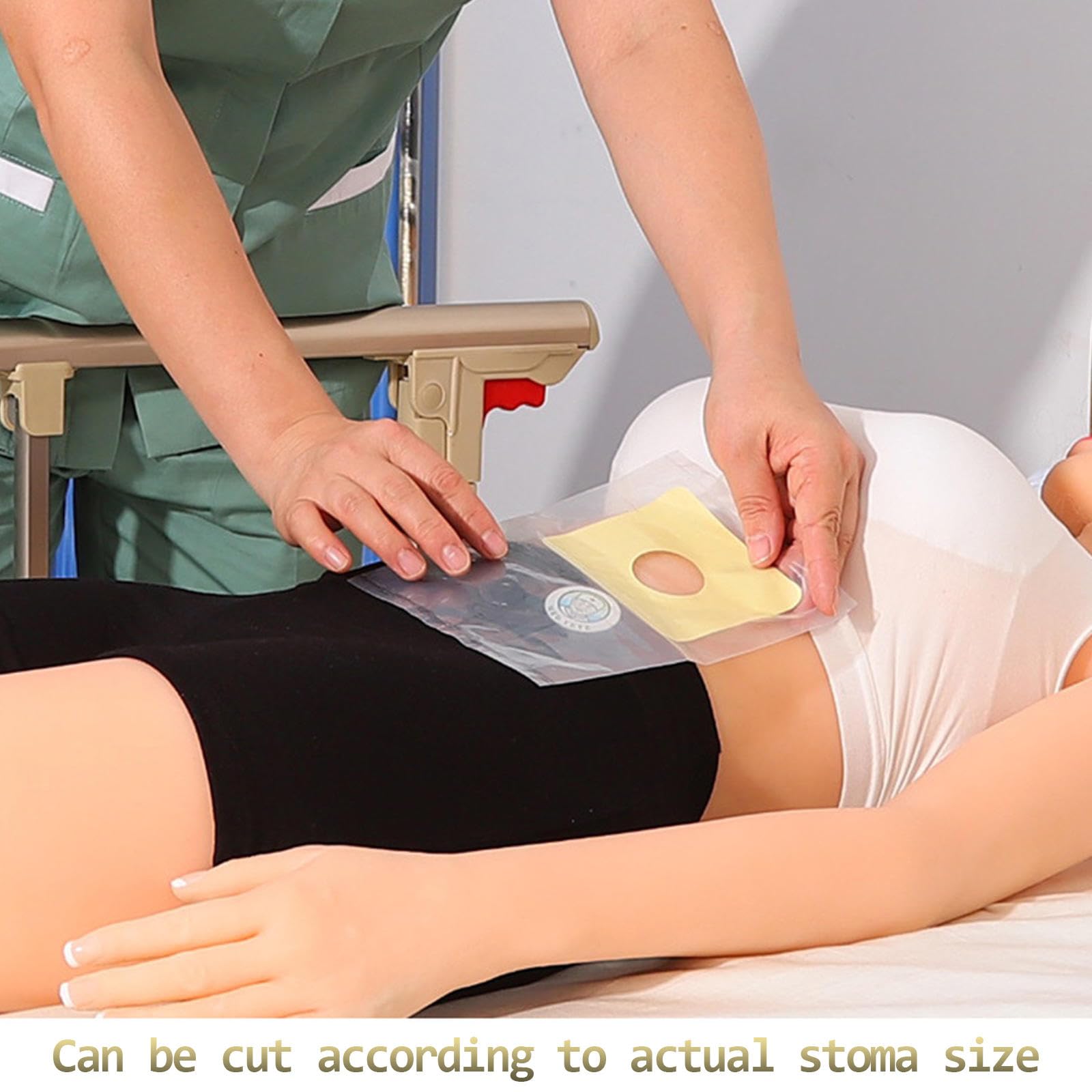 Sacca per stomia monouso da 60 Pezzi, Sacca per colostomia Impermeabile, sacche per Doccia con Protezione per catetere Tagliate su Misura (Max 35-60 mm)